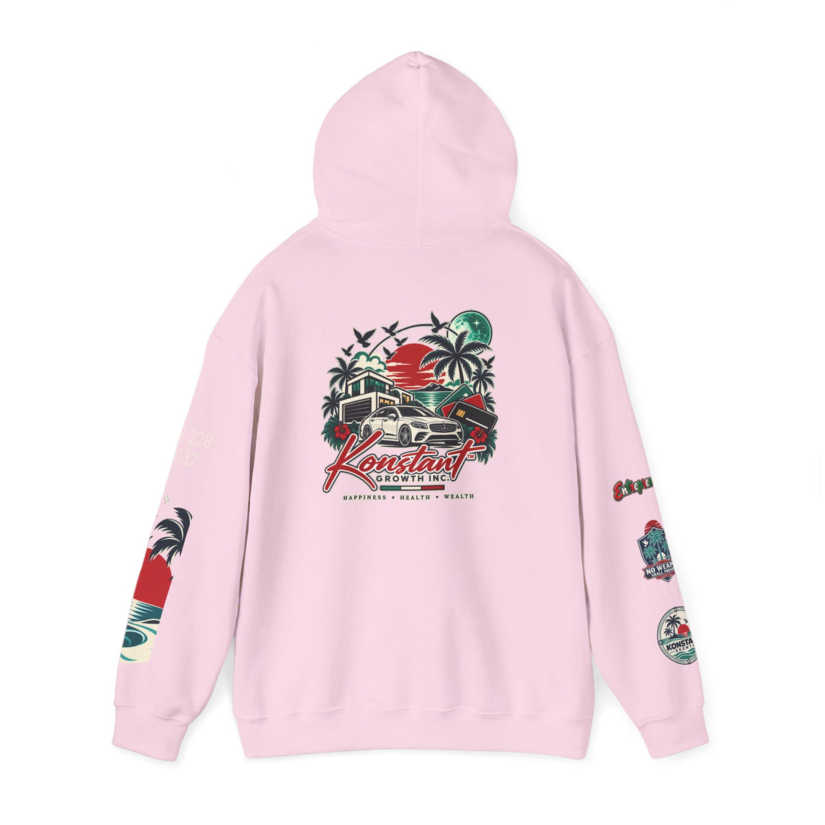 Blessed Hoodie | Surfer Palm Wave Graphic Hoodie, Tropical Beach Sweatshirt