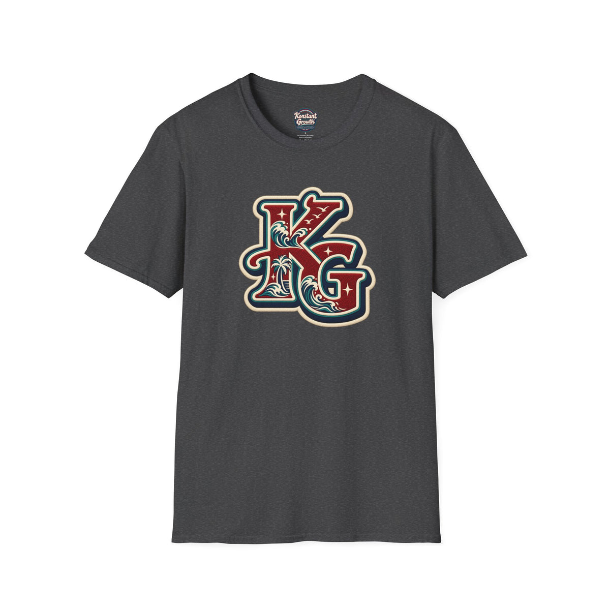 Eclipse Crest T-Shirt — Vintage Floral KG Logo Printify