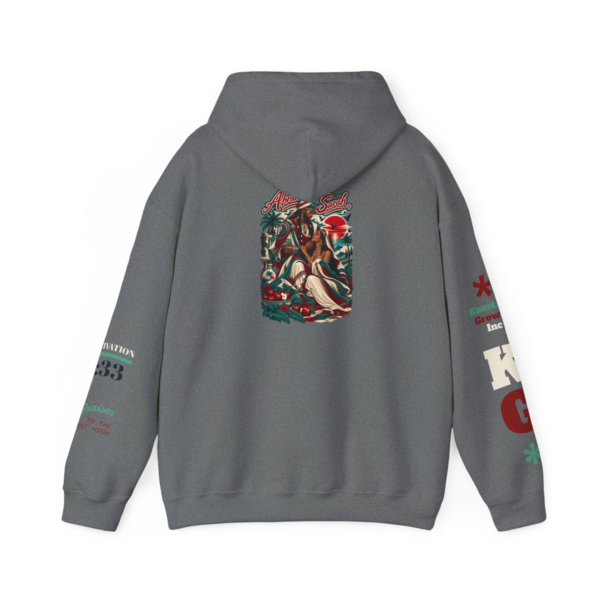 Hoodie - 'Divine Love' Graphic Hoodie with Vintage Bird & Floral Back Artwork
