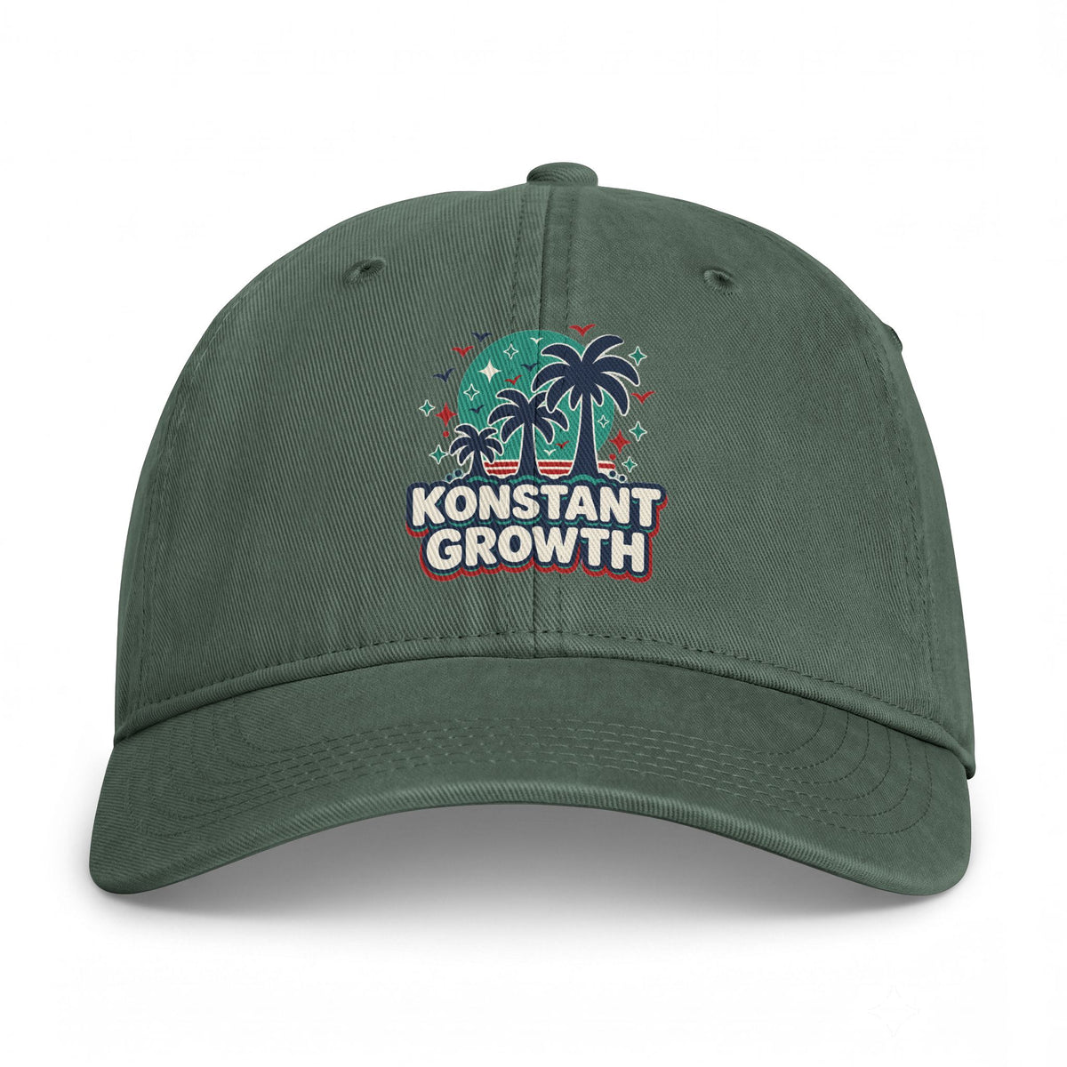 Konstant Growth Palm Hat — Coastal Vintage Baseball Cap Printify