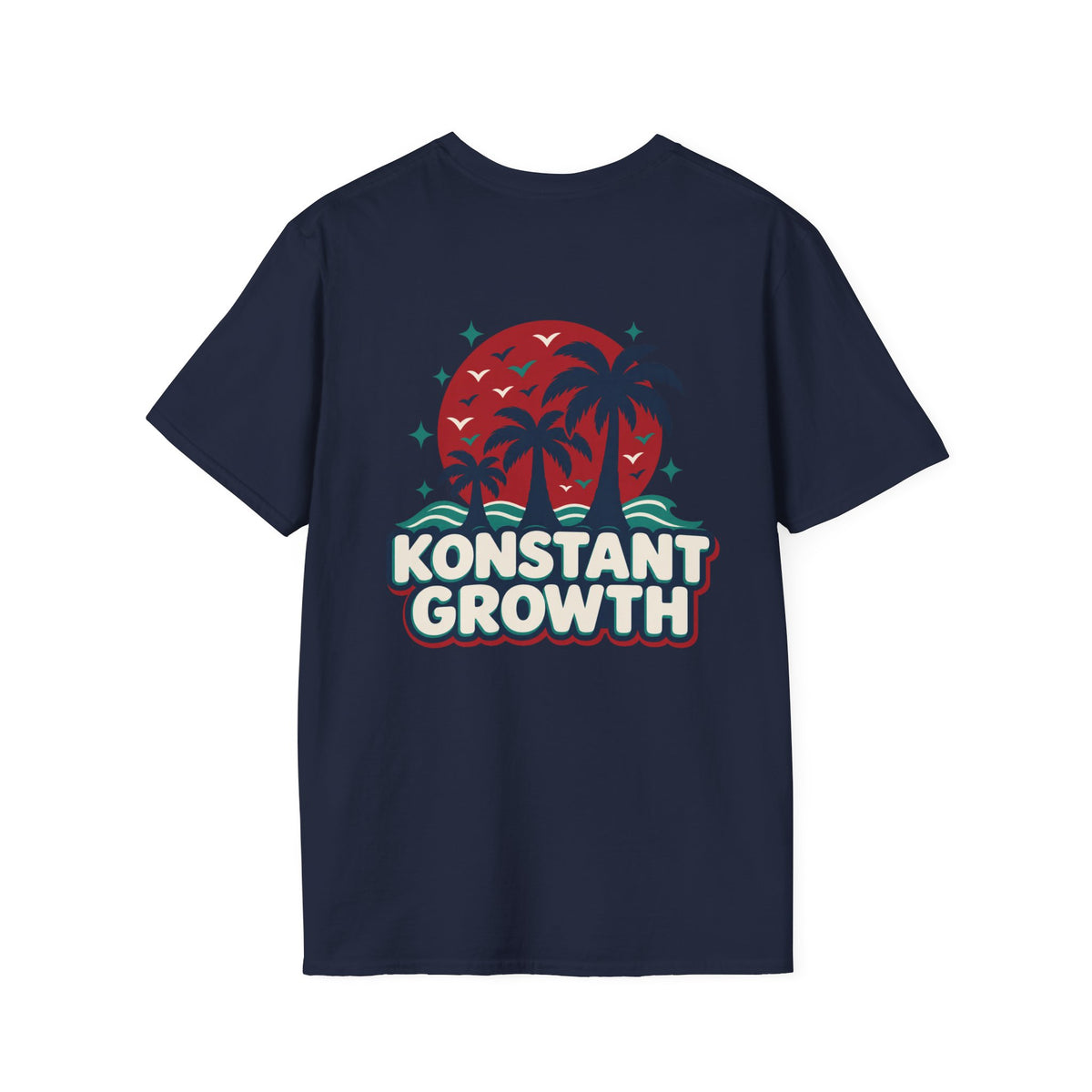 Konstant Growth T-Shirt — Retro Palm Sunset Design