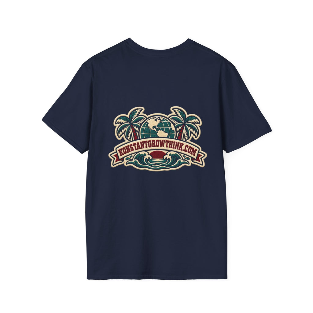 Clean Wave T-Shirt — Vintage Surf Logo Tee (beach palms, "CLEAN")