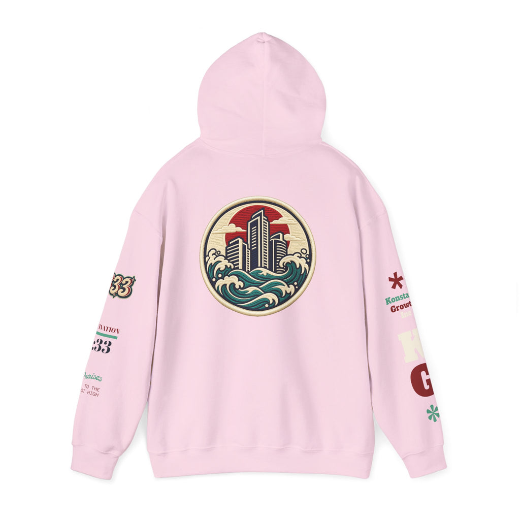 Build Cityscape Hoodie — Vintage Surf-Inspired 'BUILD' Graphic Pullover