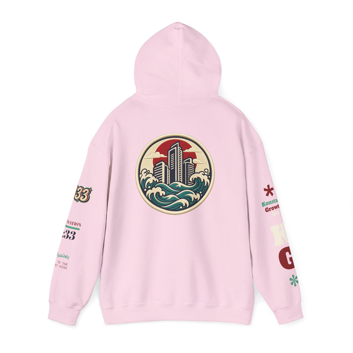 Build Cityscape Hoodie — Vintage Surf-Inspired 'BUILD' Graphic Pullover
