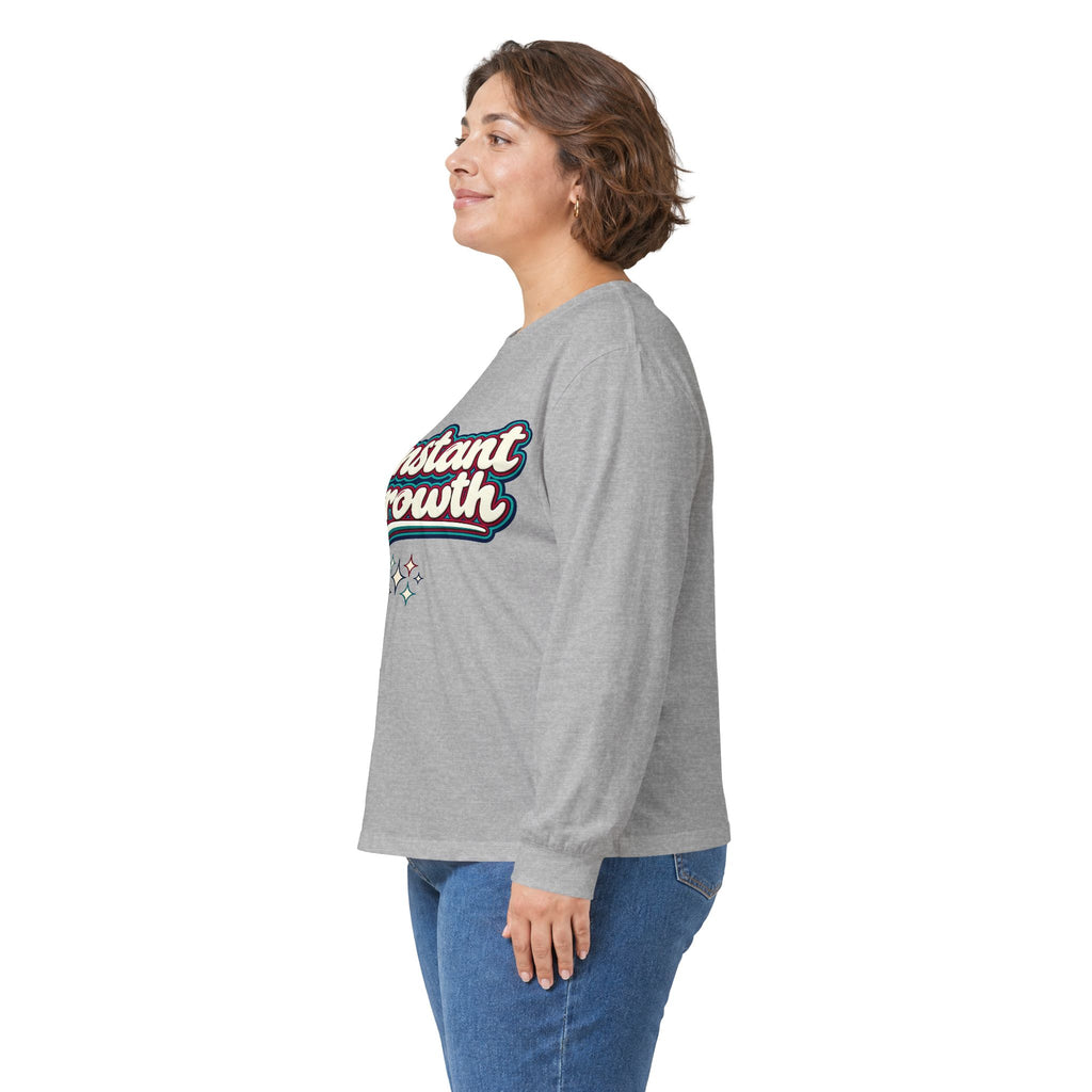 Konstant Growth Script Long Sleeve Tee | Retro Palm Sunset Beach Graphic