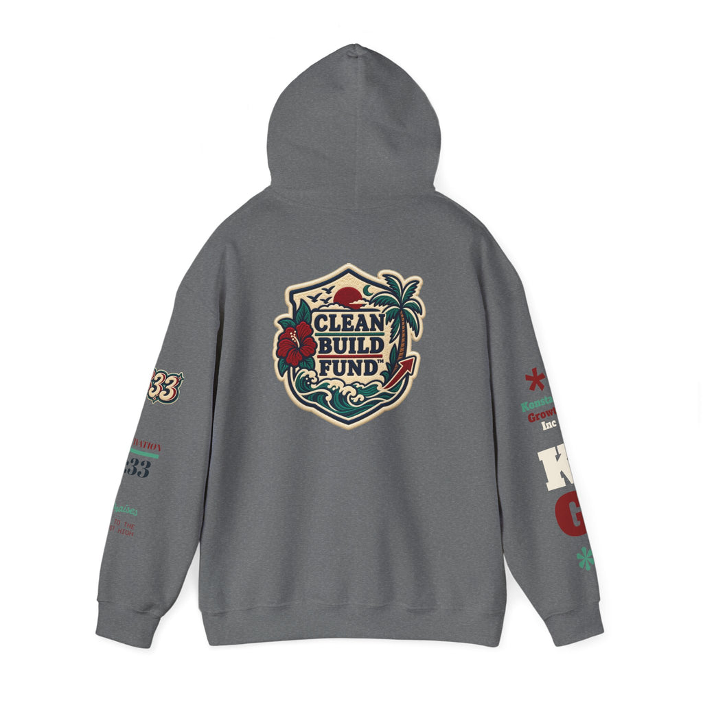 Funding Crewneck Hoodie — "Clean Build Fund" Graphic Pullover