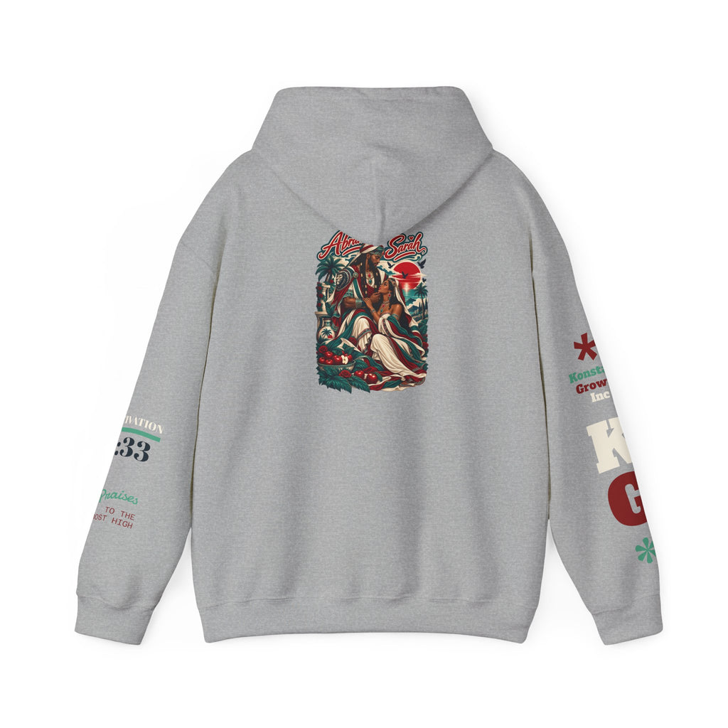 Hoodie - 'Divine Love' Graphic Hoodie with Vintage Bird & Floral Back Artwork