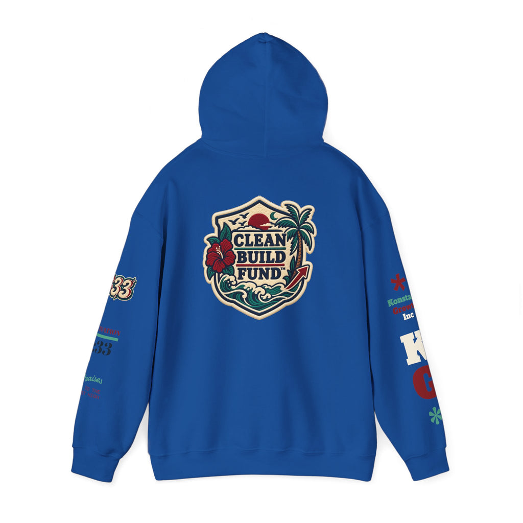 Funding Crewneck Hoodie — "Clean Build Fund" Graphic Pullover