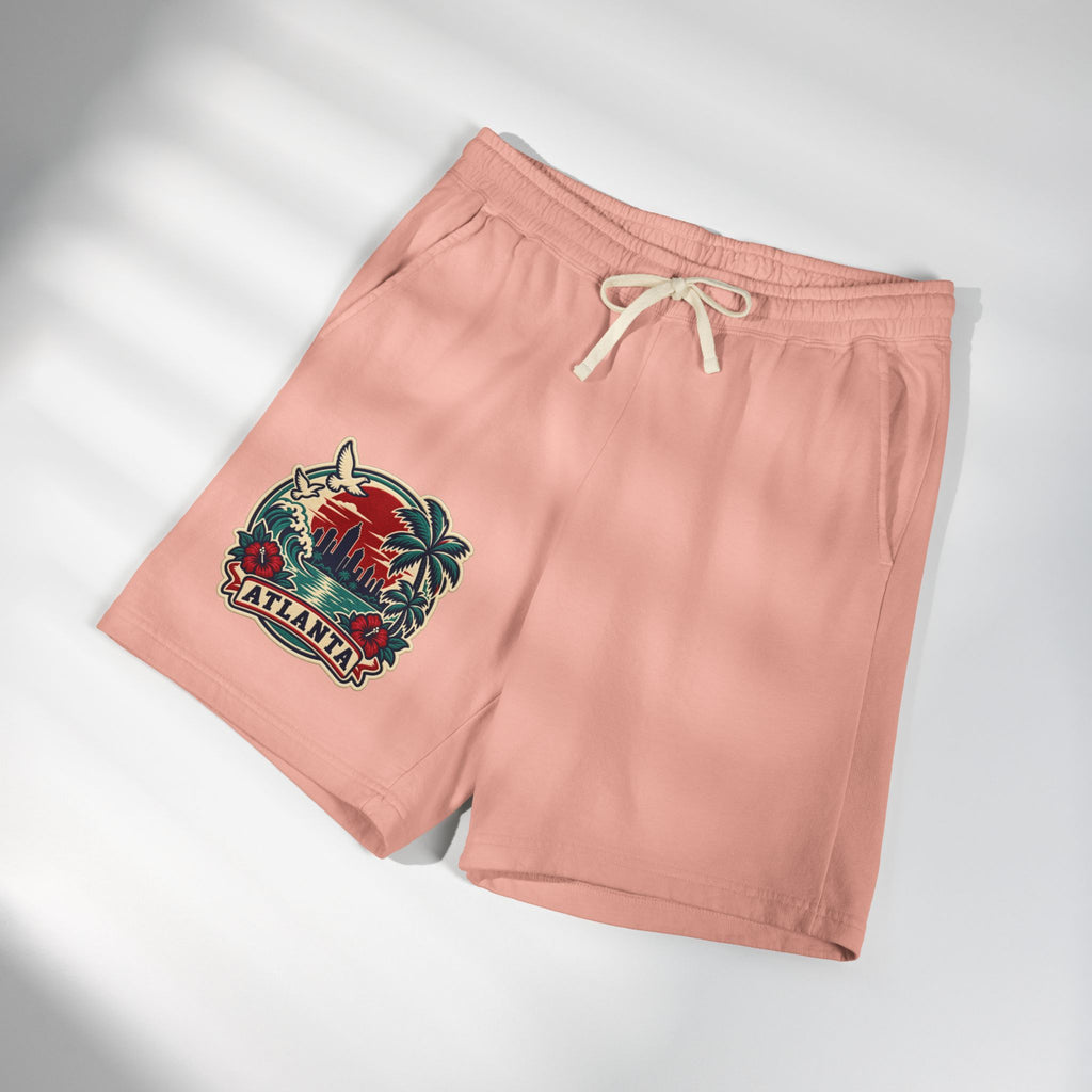 Atlanta Vintage Sunset Sweat Shorts — Garment-Dyed Fleece