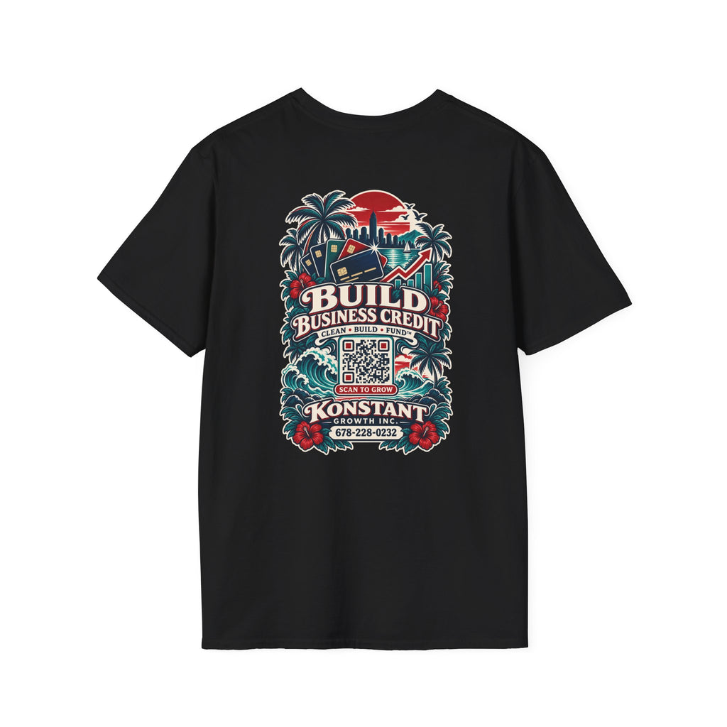 Konstant Growth T-Shirt — "Build Business Credit" Tropical Logo Tee