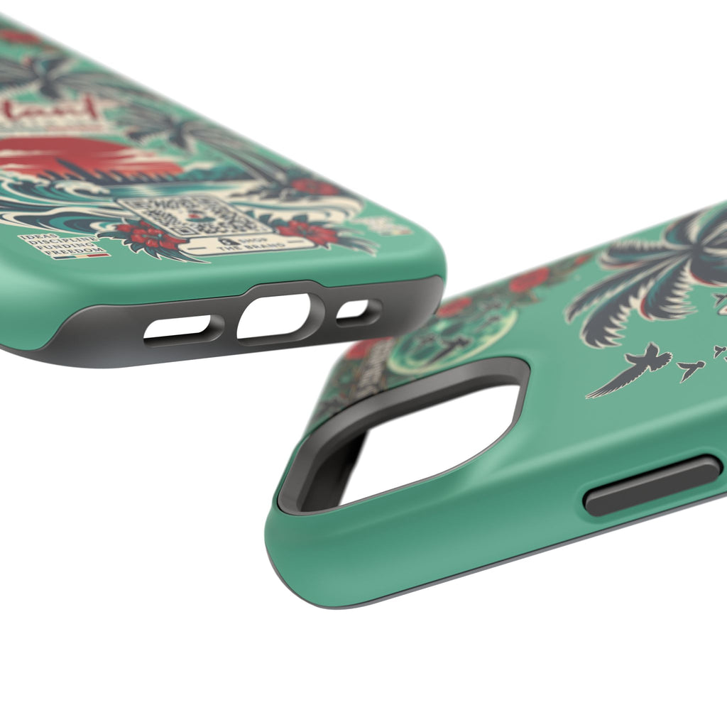 Tropical Palm Impact Phone Case — "Konstant Growth Inc." Retro Sunset Floral Design