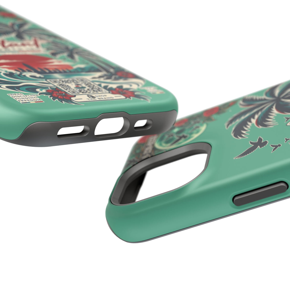 Tropical Palm Impact Phone Case — "Konstant Growth Inc." Retro Sunset Floral Design