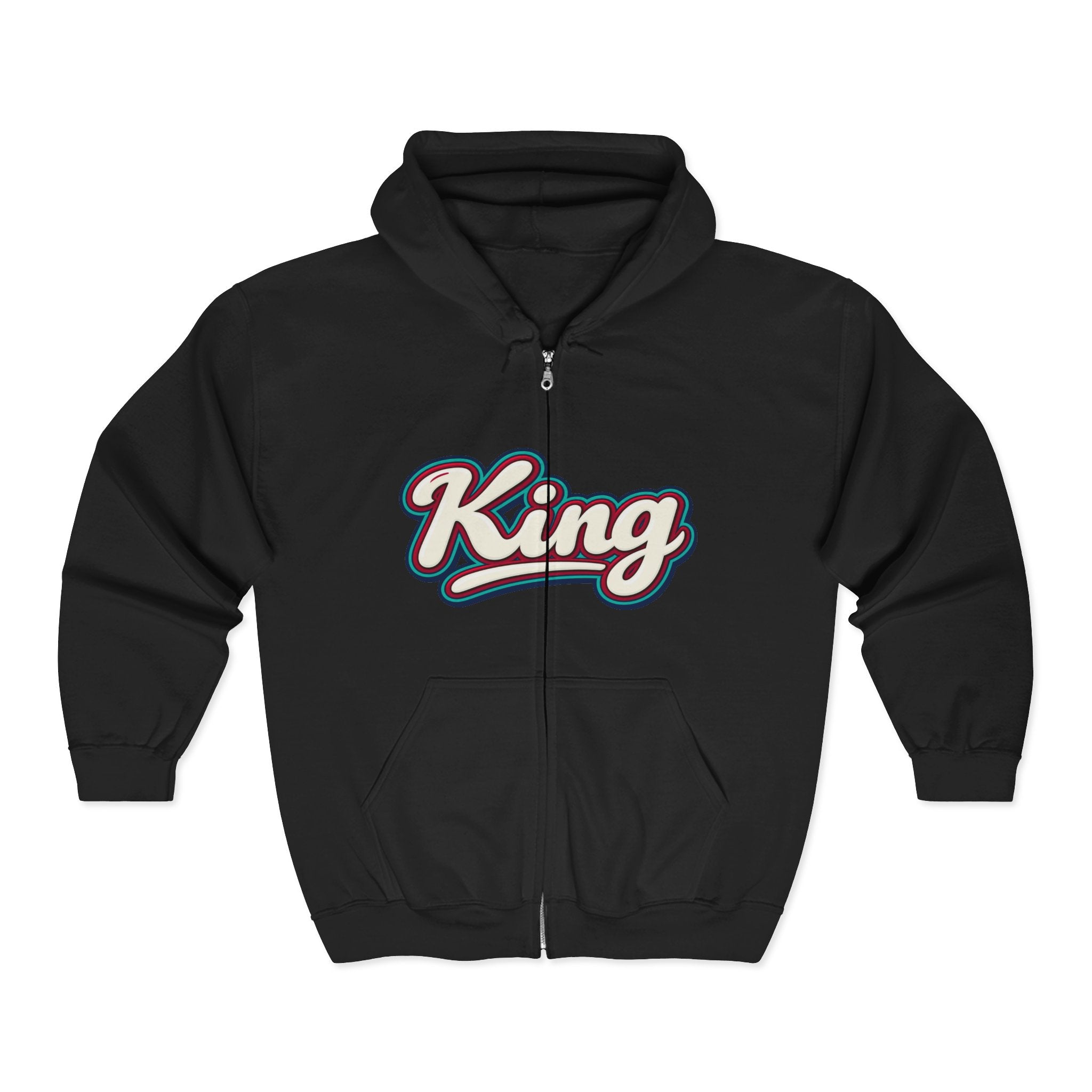 King Script Hoodie | Build Your Kingdom Vintage Tropical Zip-Up