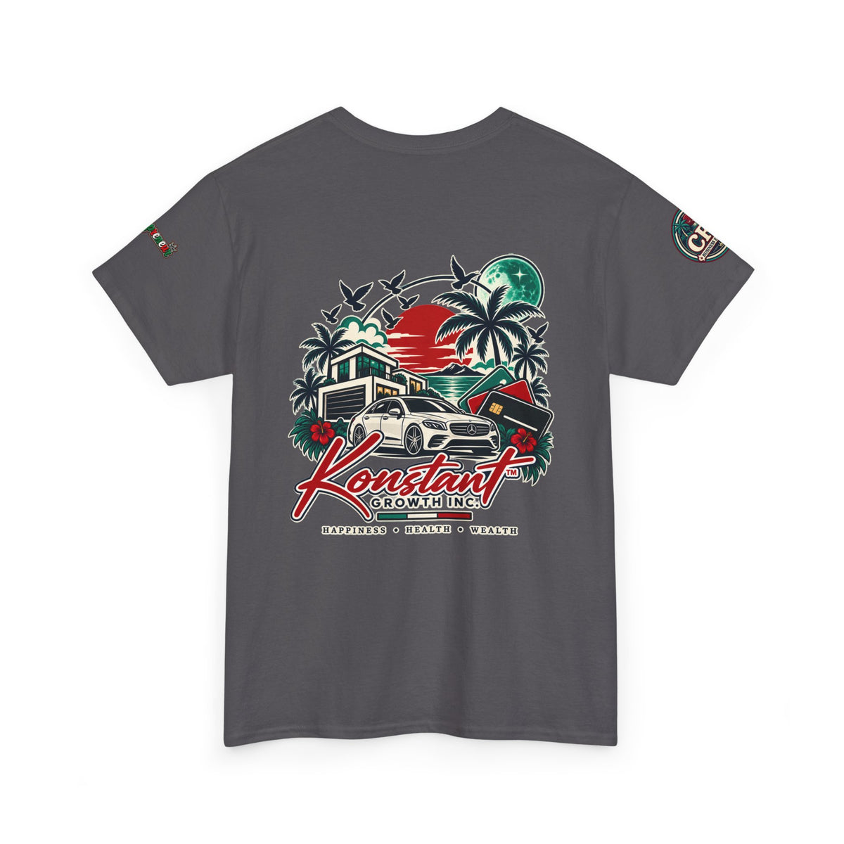 Copy of Konstant Growth Inc. Tee — Retro Car & Palm Beach Graphic T-Shirt