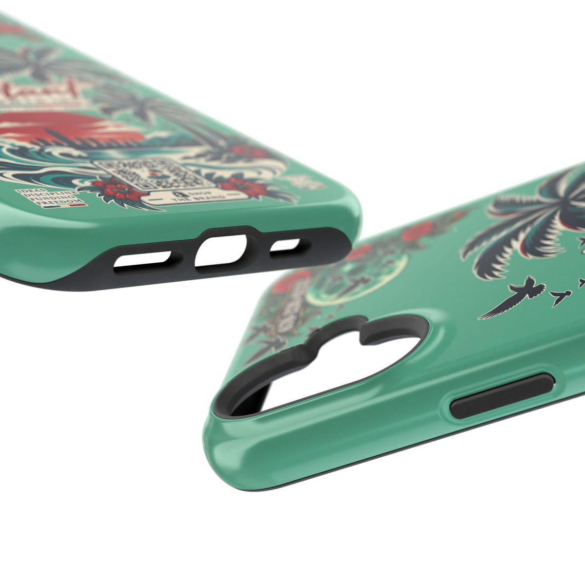 Tropical Palm Impact Phone Case — "Konstant Growth Inc." Retro Sunset Floral Design