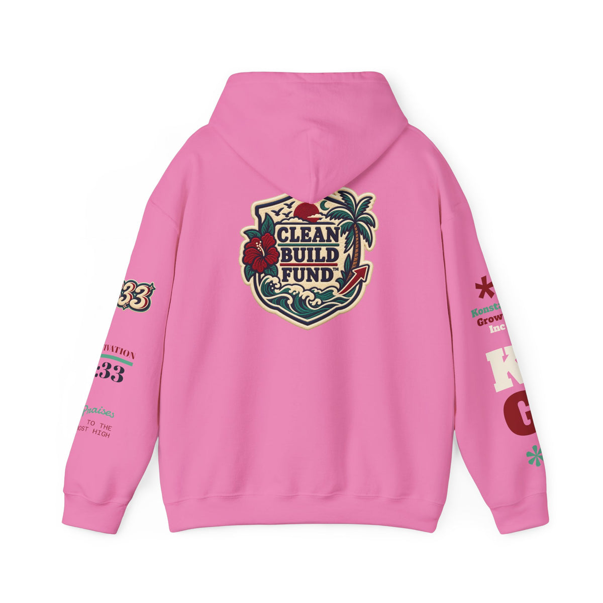 Funding Crewneck Hoodie — "Clean Build Fund" Graphic Pullover