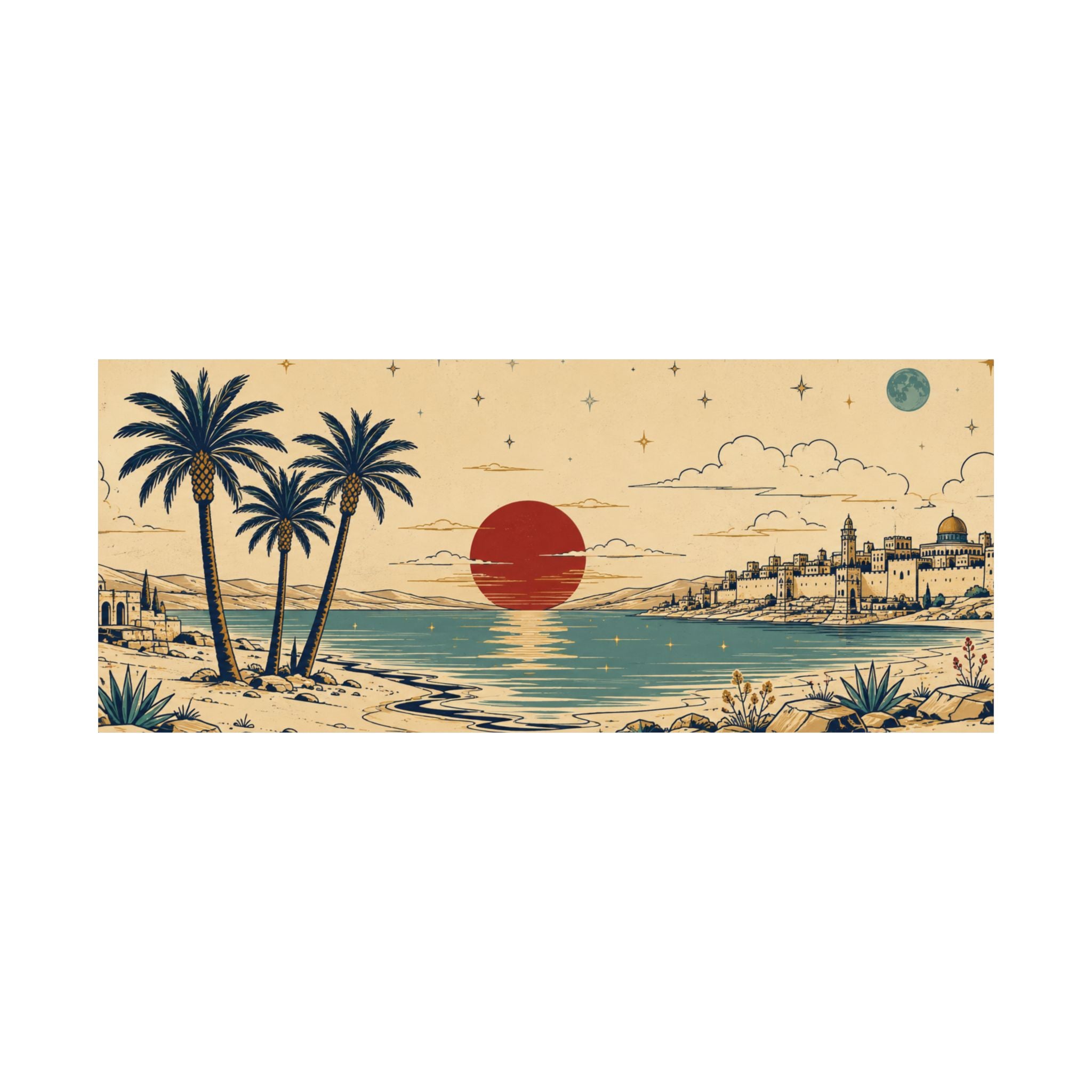 Konstant Growth Ancient Sunset Coast Panoramic Wall Art