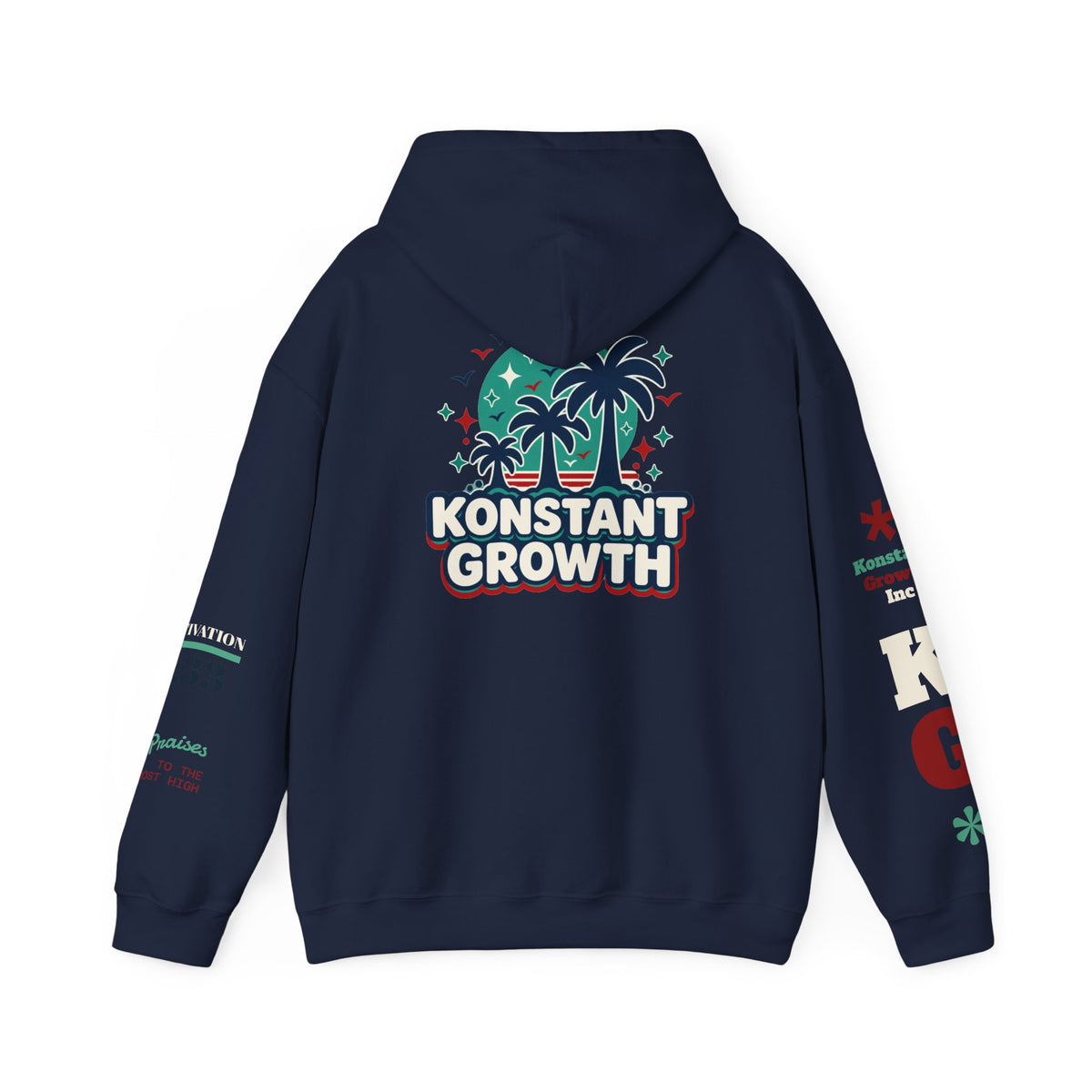 Konstant Growth Hoodie — Retro Palm Tree Graphic Sweatshirt