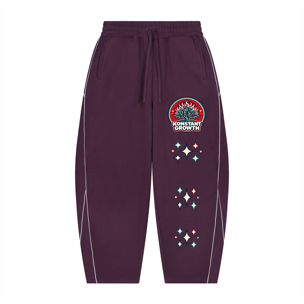 Konstant Growth Vintage — Unisex Piping Fleece Barrel Leg Sweatpants