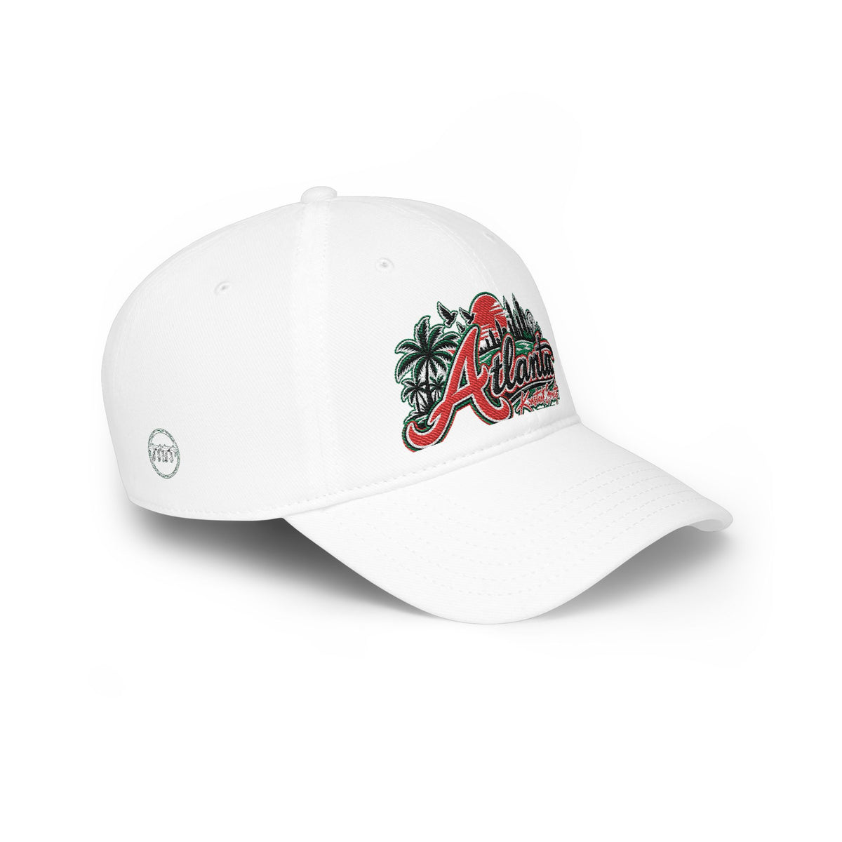 Copy of Konsanty Grounds circular logo Baseball Cap | Embroidered coffee badge, black hat