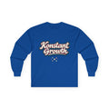 Konstant Growth Script Long Sleeve Tee | Retro Palm Sunset Beach Graphic