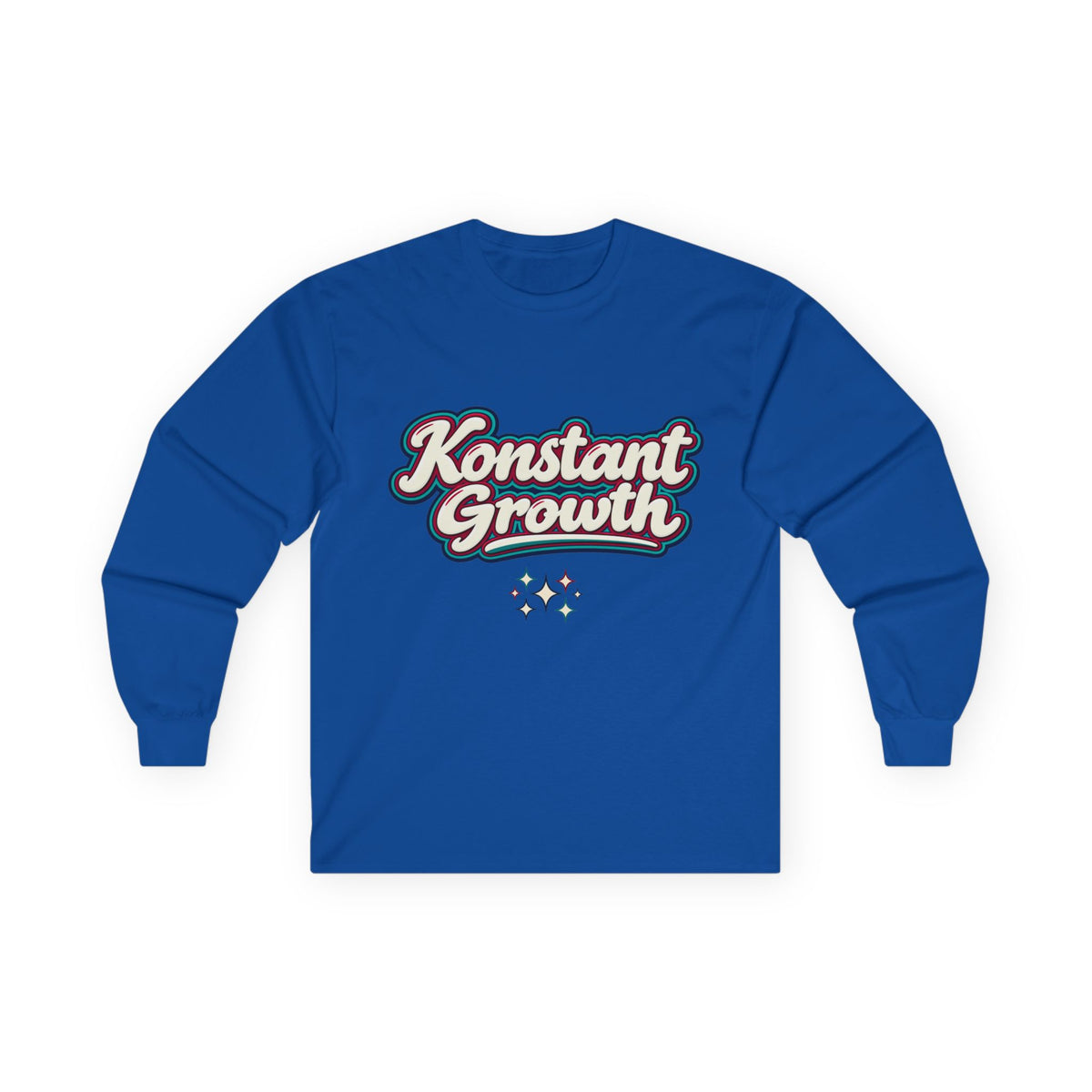 Konstant Growth Script Long Sleeve Tee | Retro Palm Sunset Beach Graphic