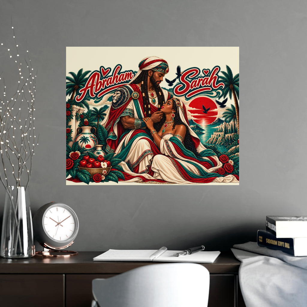 Personalized Abraham & Sarah Vintage-Style Matte Poster