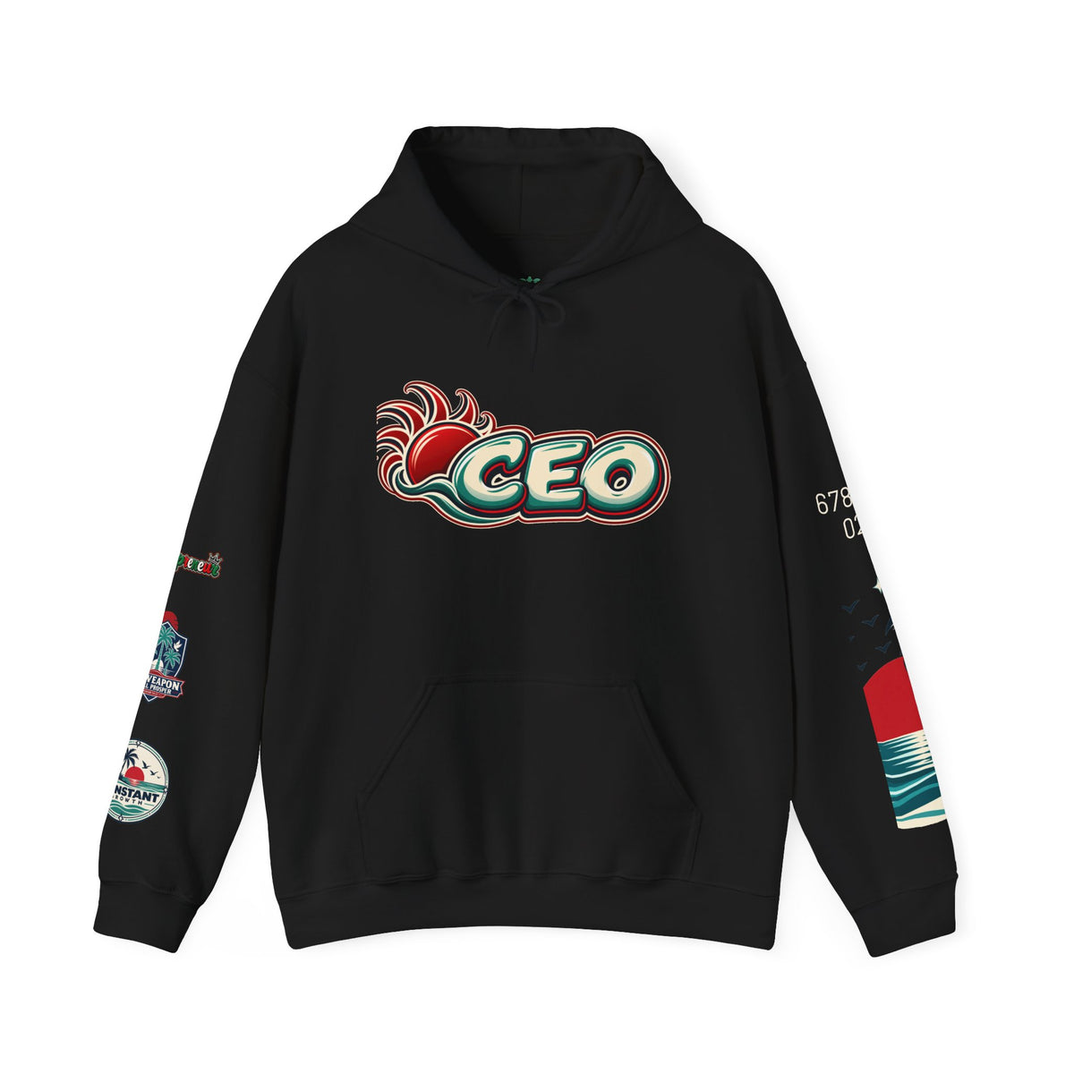 Blessed Hoodie | Surfer Palm Wave Graphic Hoodie, Tropical Beach Sweatshirt