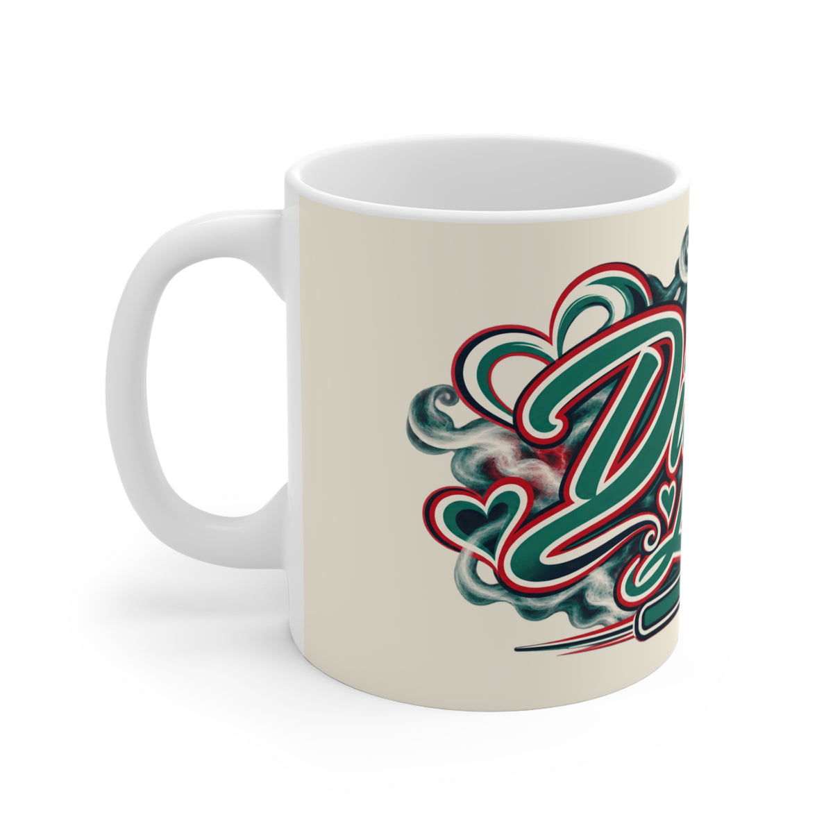Divine Love Coffee Mug — Retro Heart & Afro Pride Design, 11oz