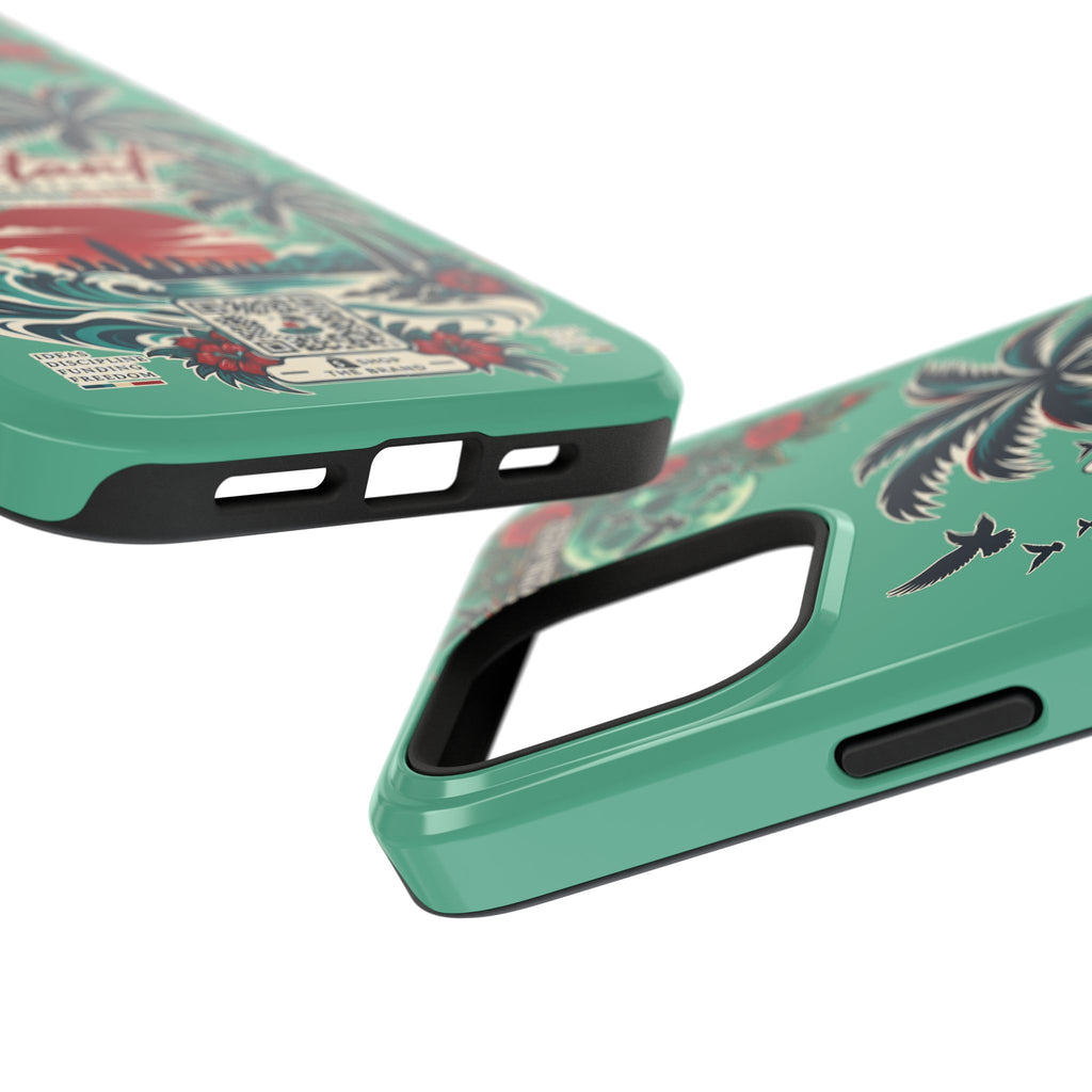 Tropical Palm Impact Phone Case — "Konstant Growth Inc." Retro Sunset Floral Design