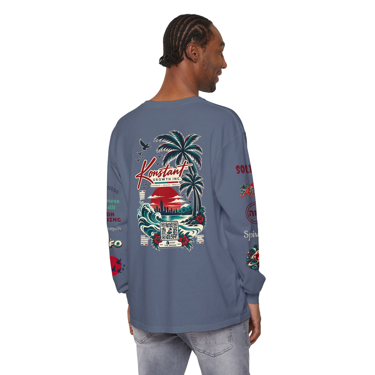 Konstant Growth Long Sleeve T-Shirt — Tropical Palm Surf Graphic