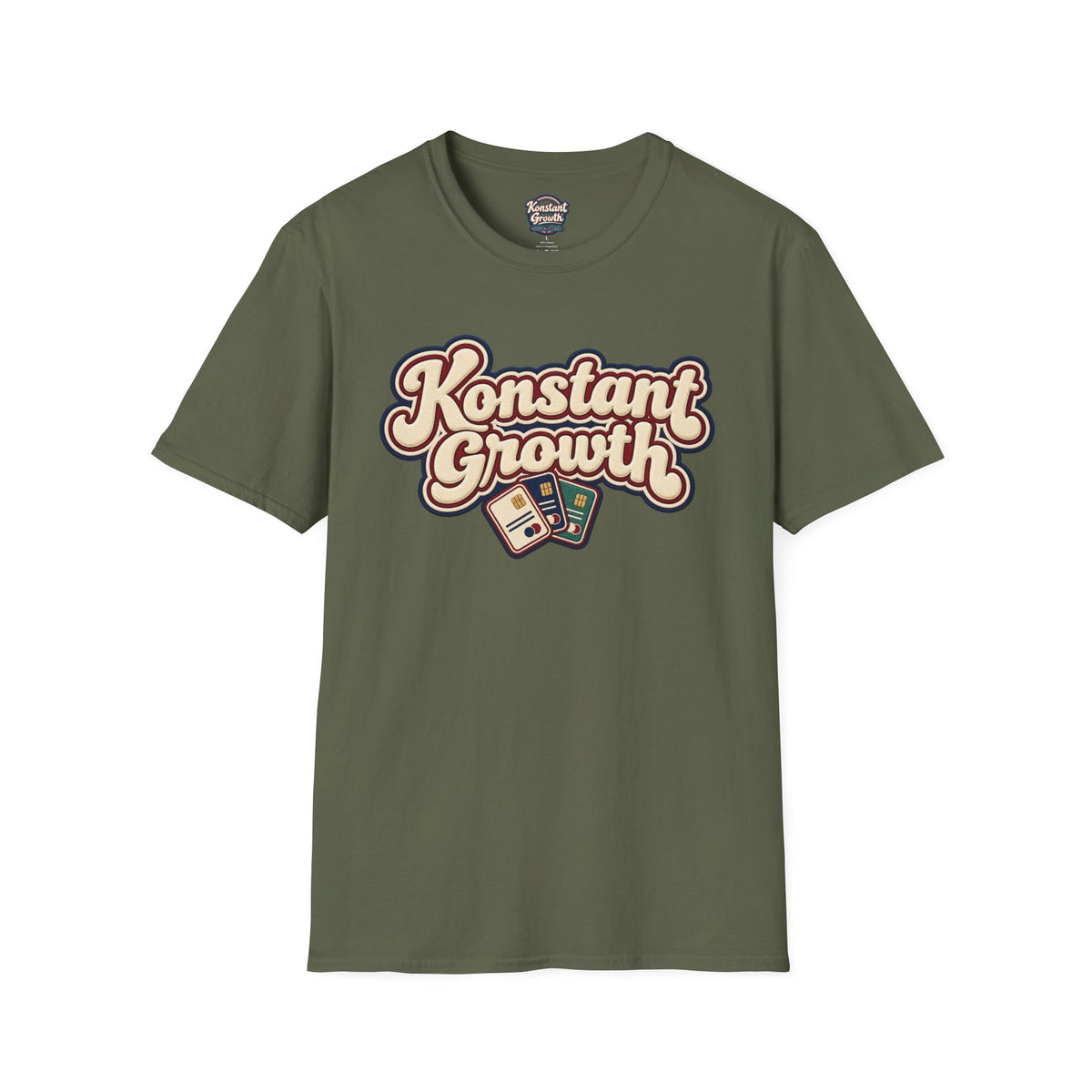 Konstant Growth T-Shirt — Retro Palm Sunset Design Printify