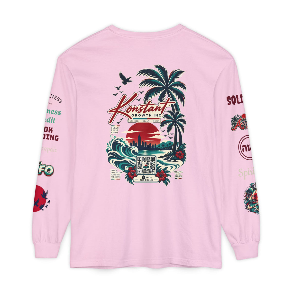 Konstant Growth Long Sleeve T-Shirt — Tropical Palm Surf Graphic Printify