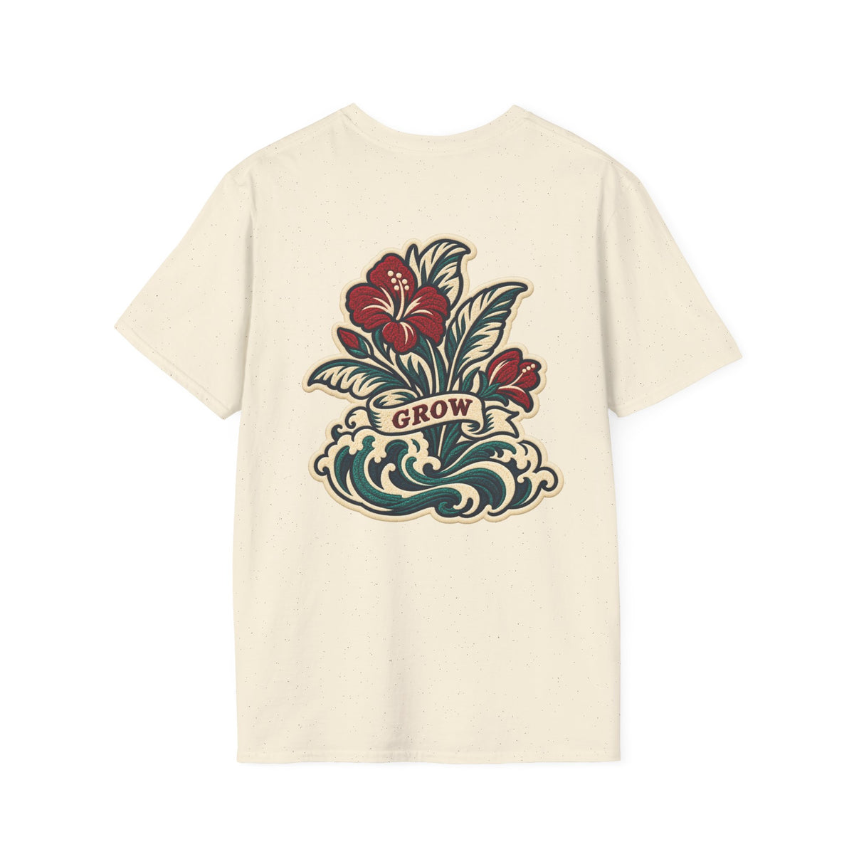 Fund & Grow Graphic T-Shirt — Retro Surf Floral Design Printify