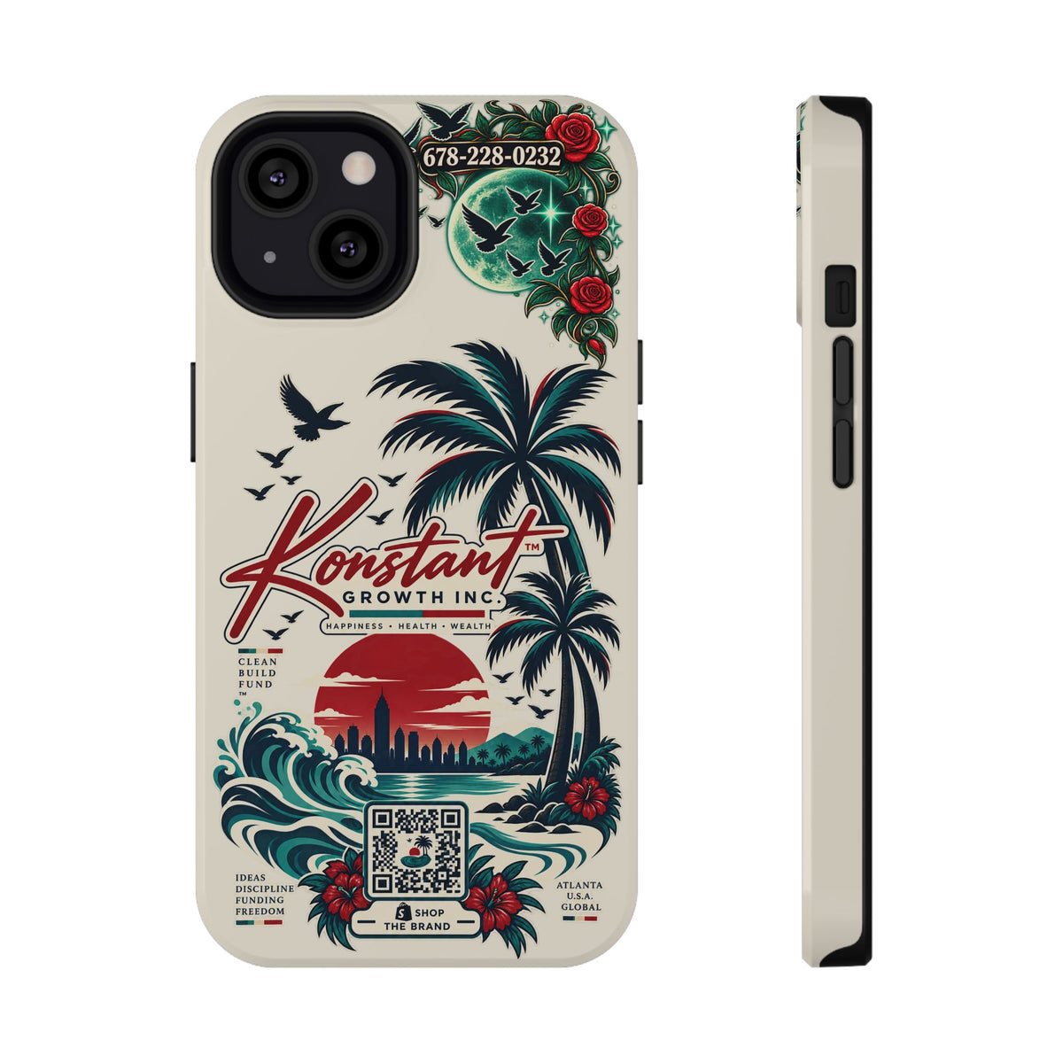 Tropical Palm Phone Case — "Konstant Growth Inc." Impact-Resistant Protective Case Printify