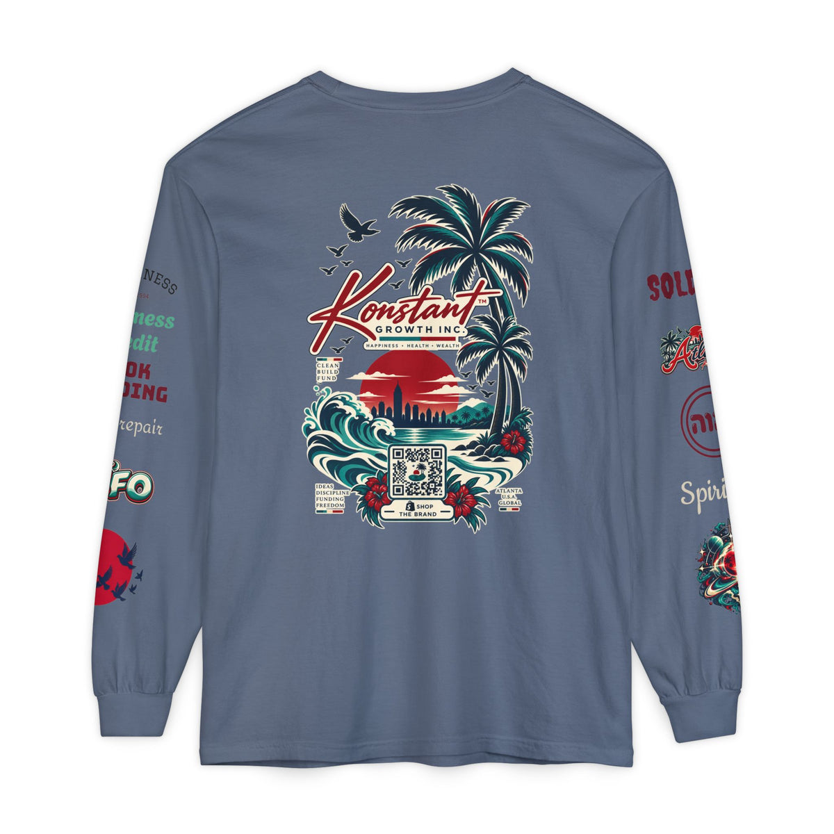 Konstant Growth Long Sleeve T-Shirt — Tropical Palm Surf Graphic Printify