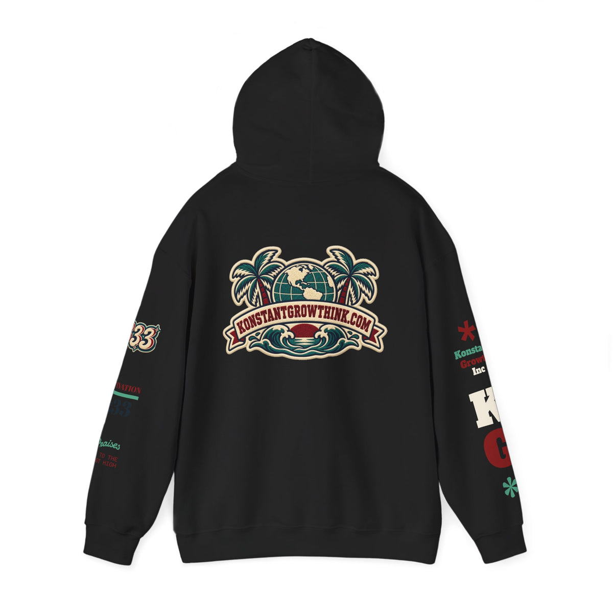 Clean Wave Hoodie — Graphic Palm-Globe Streetwear Hooded Sweatshirt