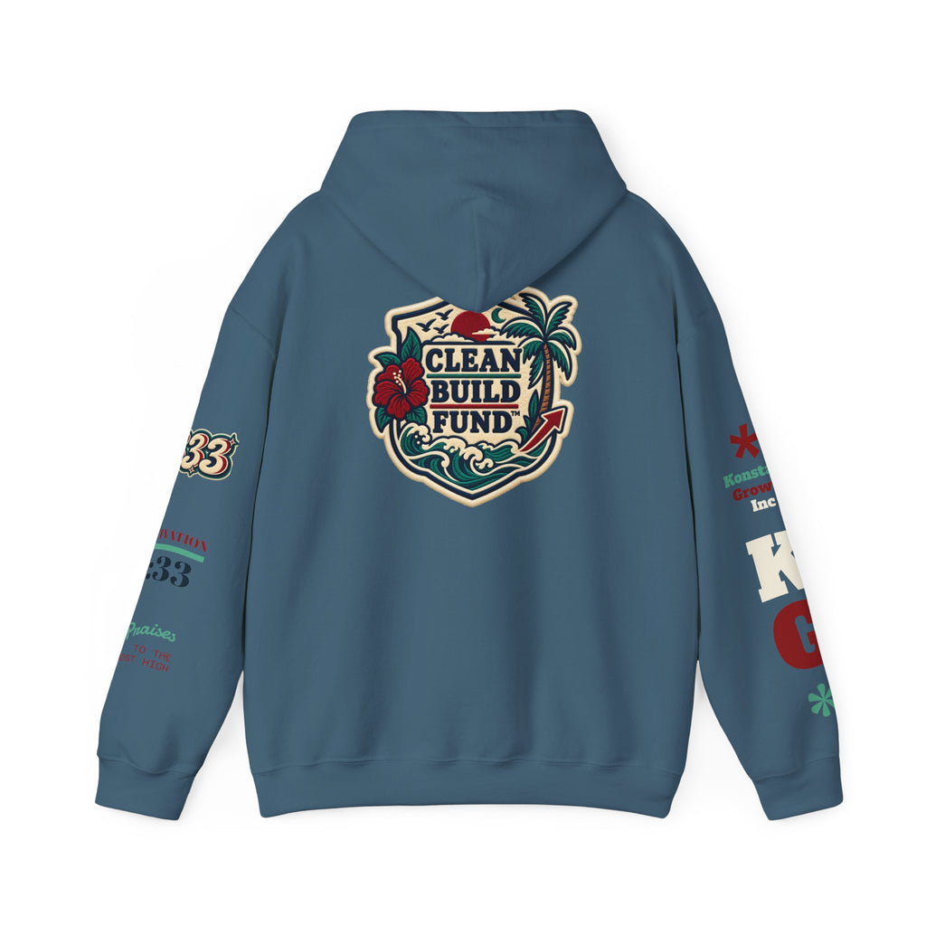 Funding Crewneck Hoodie — "Clean Build Fund" Graphic Pullover