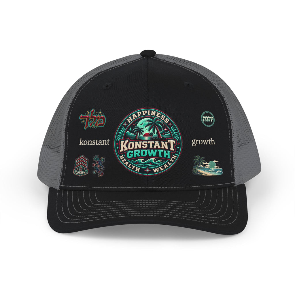 Konstant Growth Trucker Cap — Tropical Palm Patch Snapback
