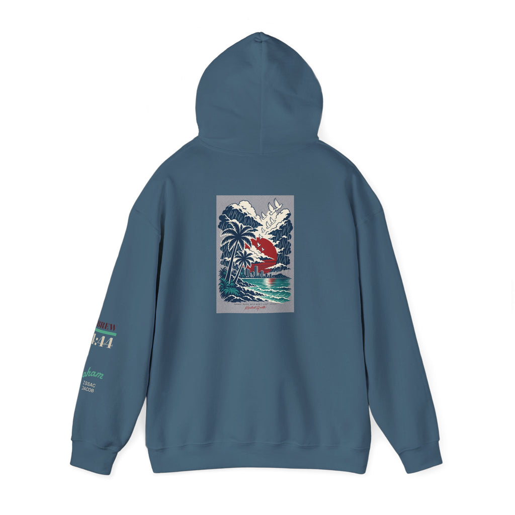 Blessed Hoodie | Surfer Palm Wave Graphic Hoodie, Tropical Beach Sweatshirt