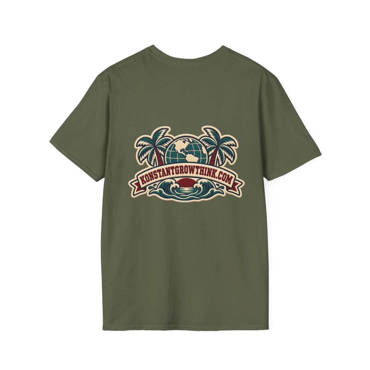 Clean Wave T-Shirt — Vintage Surf Logo Tee (beach palms, "CLEAN")