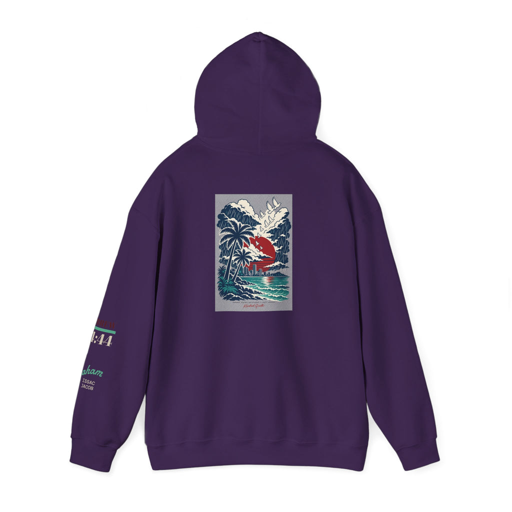 Blessed Hoodie | Surfer Palm Wave Graphic Hoodie, Tropical Beach Sweatshirt