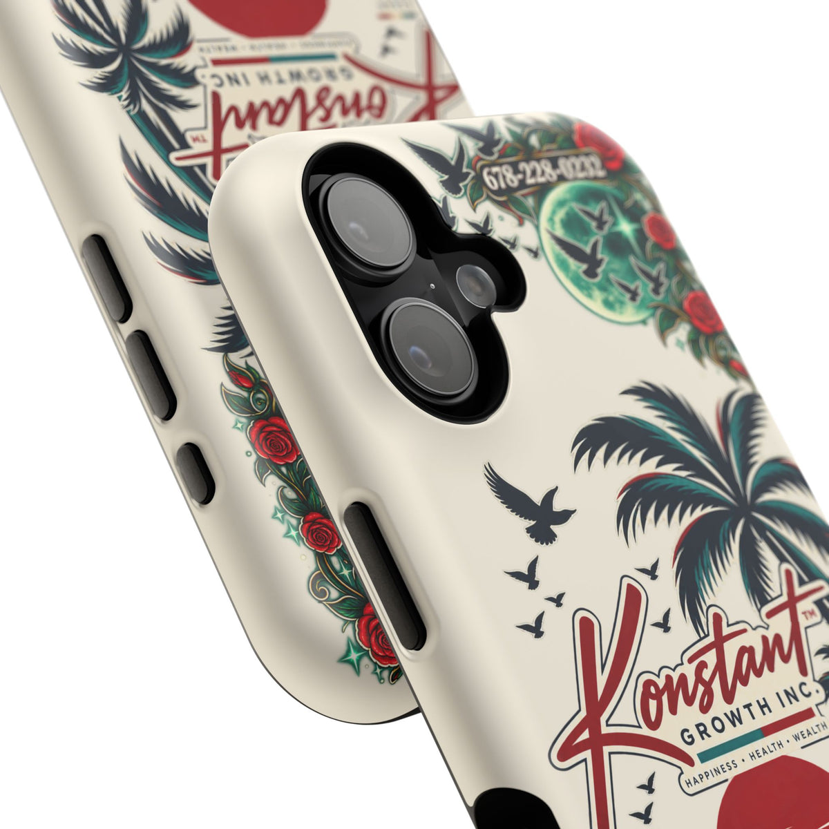 Tropical Palm Phone Case — "Konstant Growth Inc." Impact-Resistant Protective Case Printify