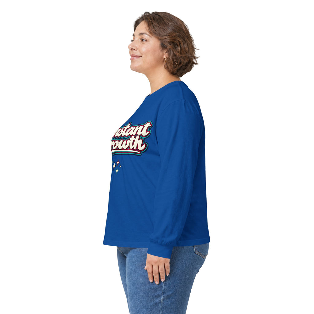 Konstant Growth Script Long Sleeve Tee | Retro Palm Sunset Beach Graphic