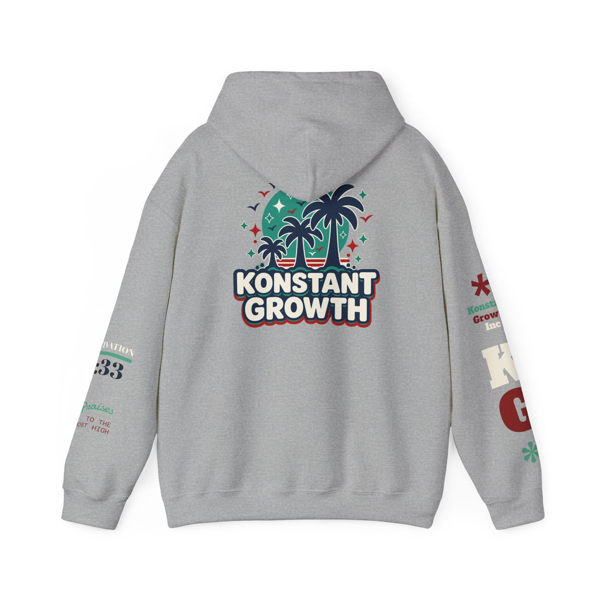 Konstant Growth Hoodie — Retro Palm Tree Graphic Sweatshirt