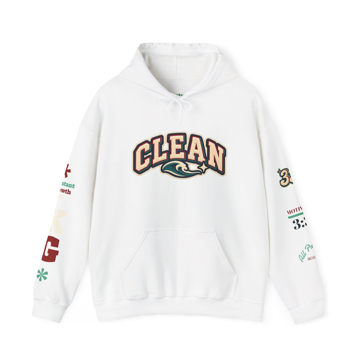 Clean Wave Hoodie — Graphic Palm-Globe Streetwear Hooded Sweatshirt Printify