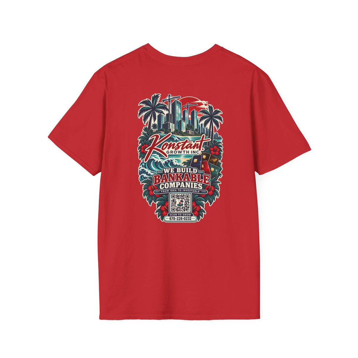 Konstant Growth Co. T‑Shirt — 'We Build Bankable Companies' Tropical Logo Tee