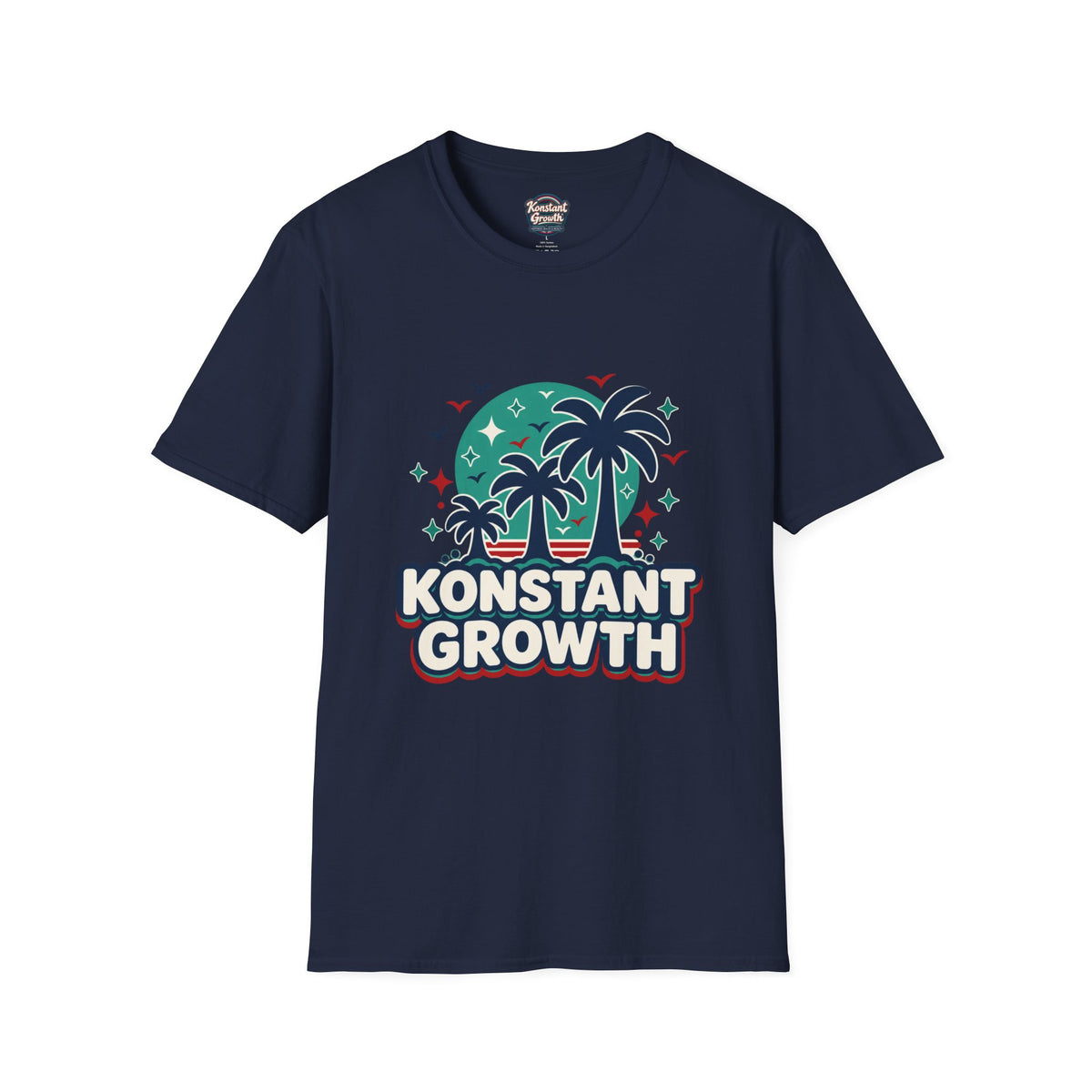 Konstant Growth Palm Tree T‑Shirt — Tropical Motivational Graphic Tee Printify
