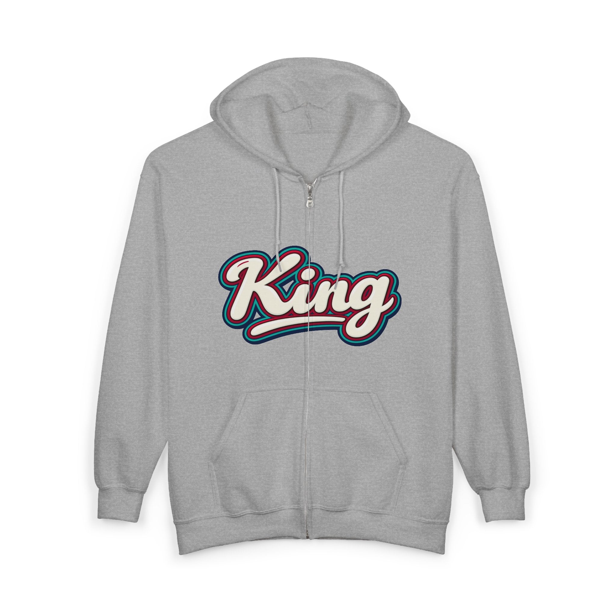 King Script Hoodie | Build Your Kingdom Vintage Tropical Zip-Up