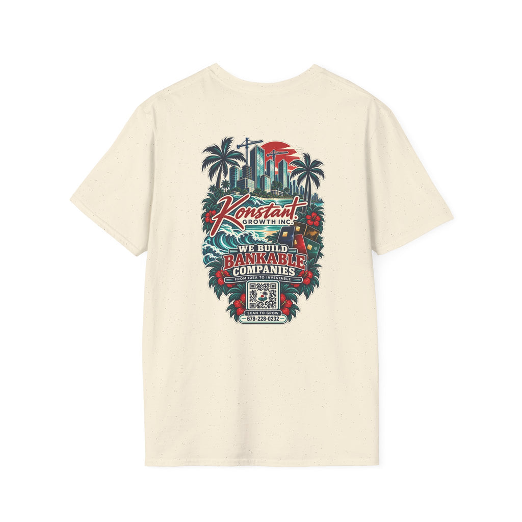 Konstant Growth Co. T‑Shirt — 'We Build Bankable Companies' Tropical Logo Tee